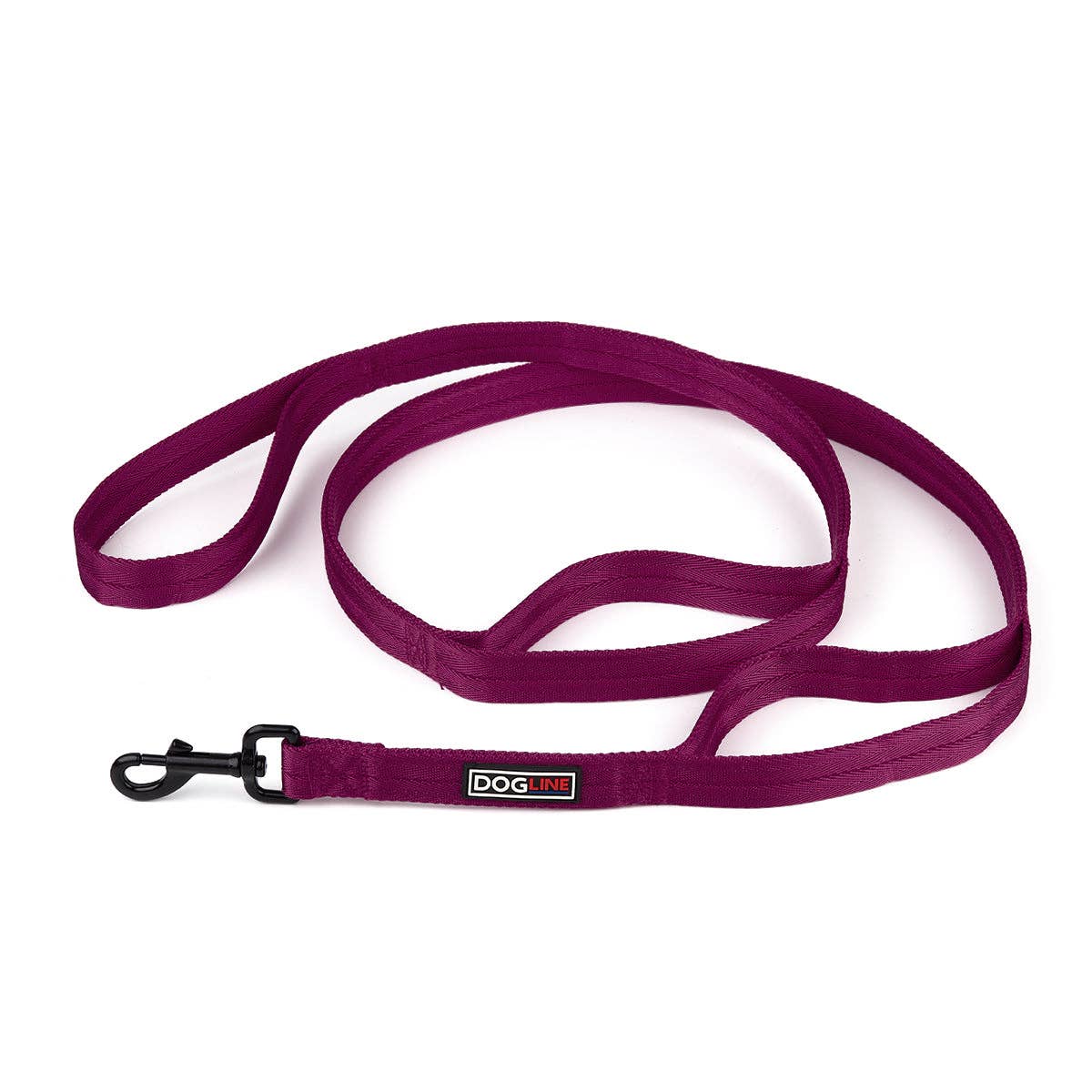 Nylon Multi-Handle Flat Leash: Purple / 3 Handle / 6'