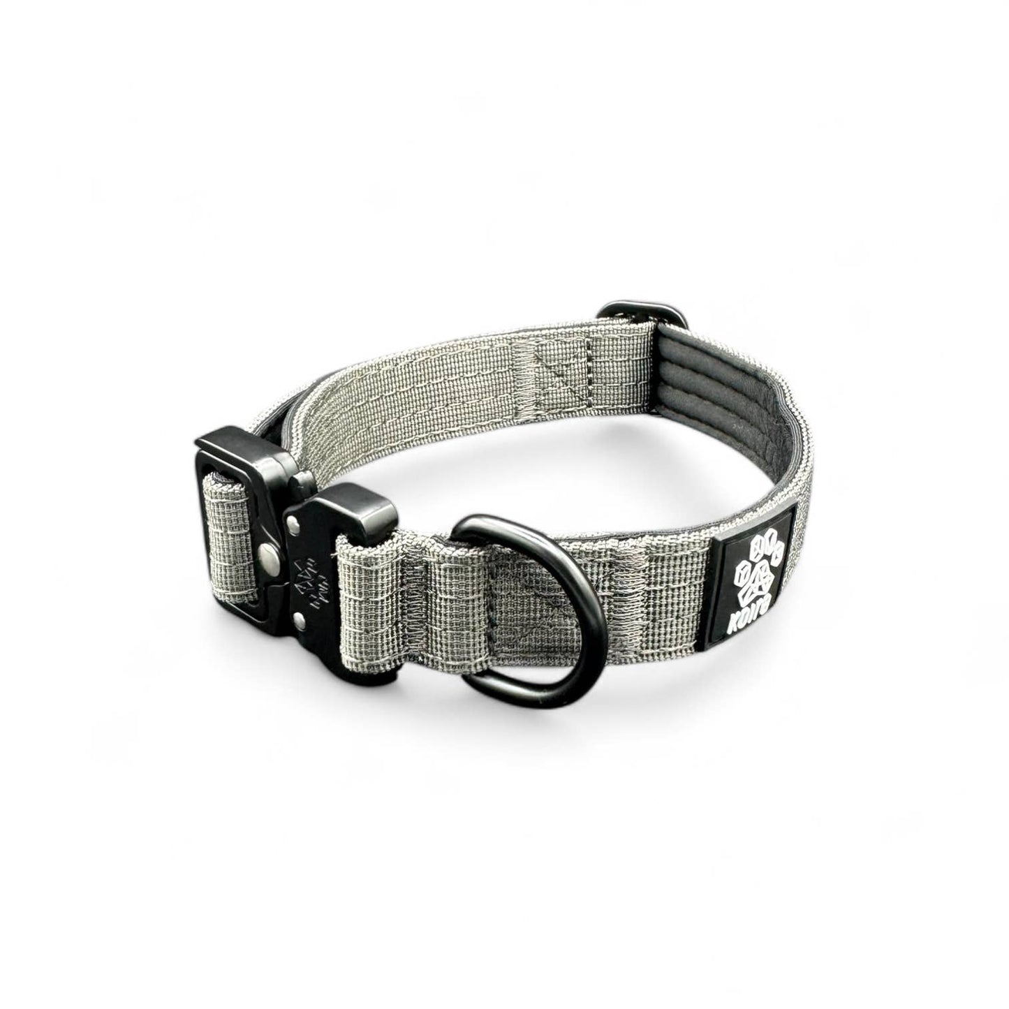 Durable Gray Nylon Dog Collar with Metal Buckle: Small: 1" x 11"–16"