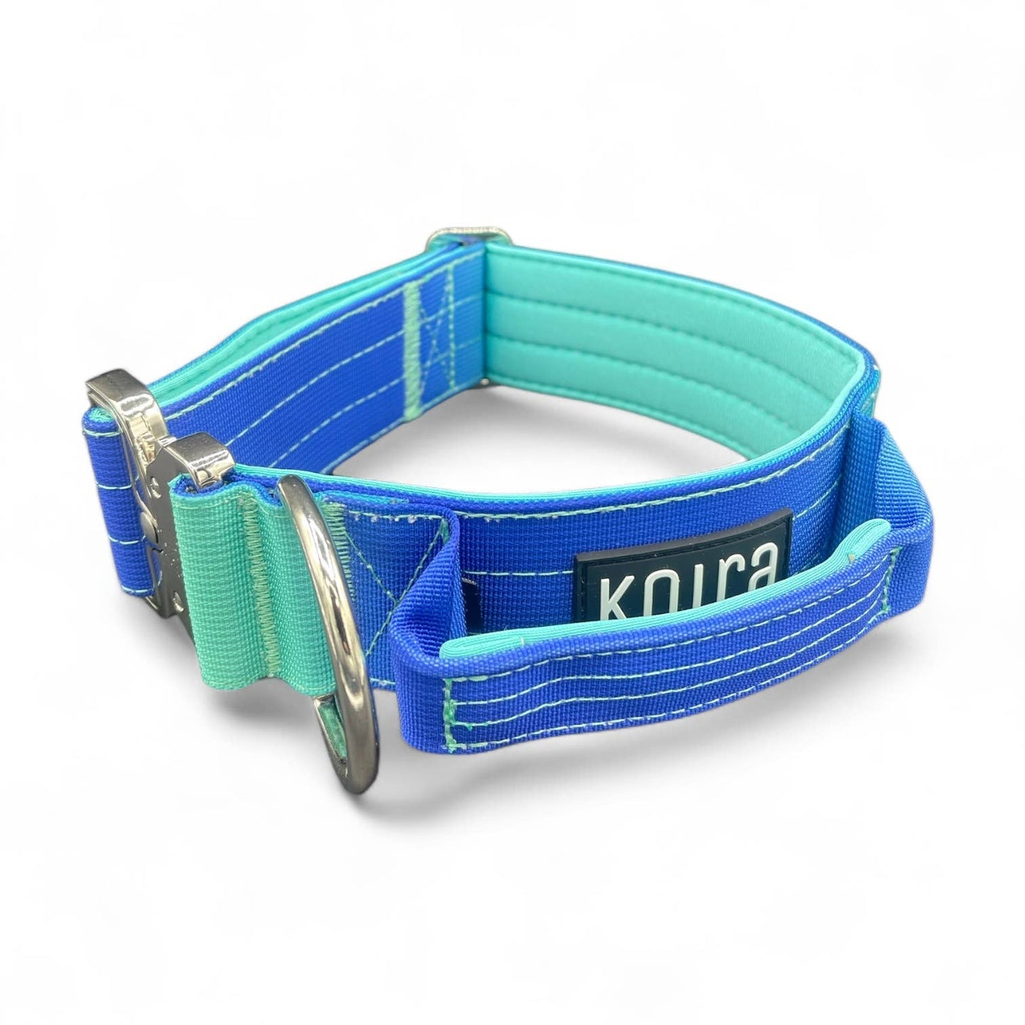 Tactical Dog Collar Teal to Blue Gradient (2"/ 5cm): Medium
