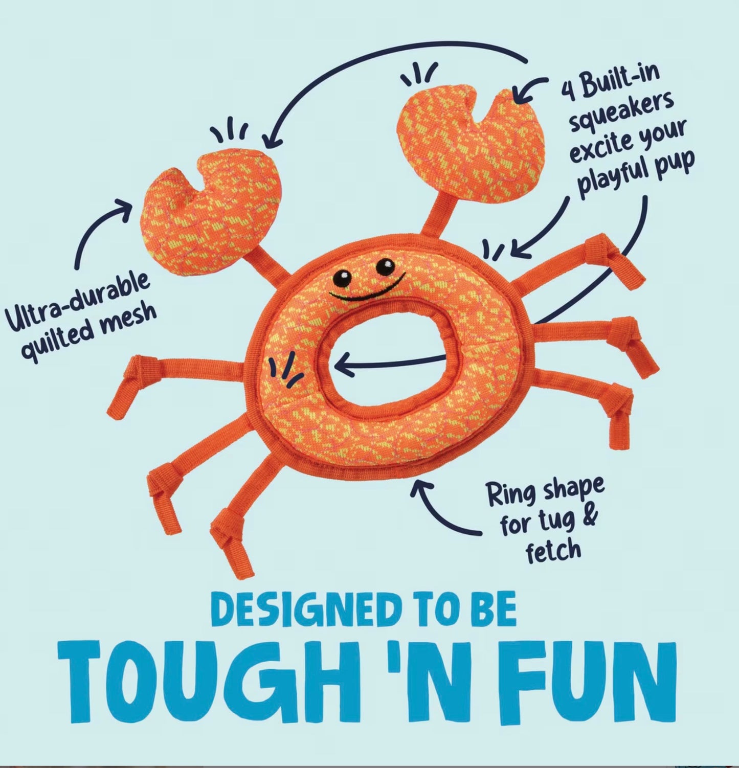 Curtis Crab Tough Guard Durable Dog Toy | goDog