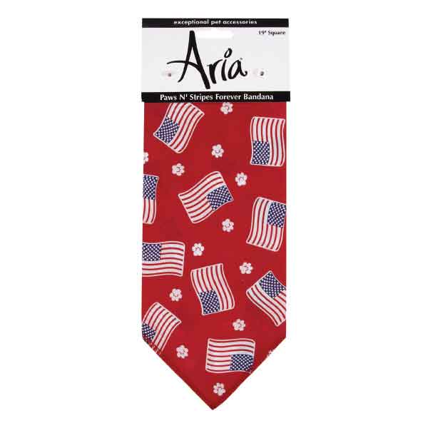 ARIA PAWS N’ STRIPES BANDANA 19”