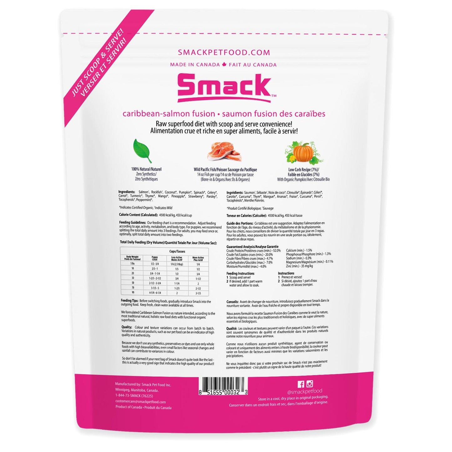 Caribbean-Salmon Fusion Recipe Raw Dehydrated Superfood 7.4oz | Smack