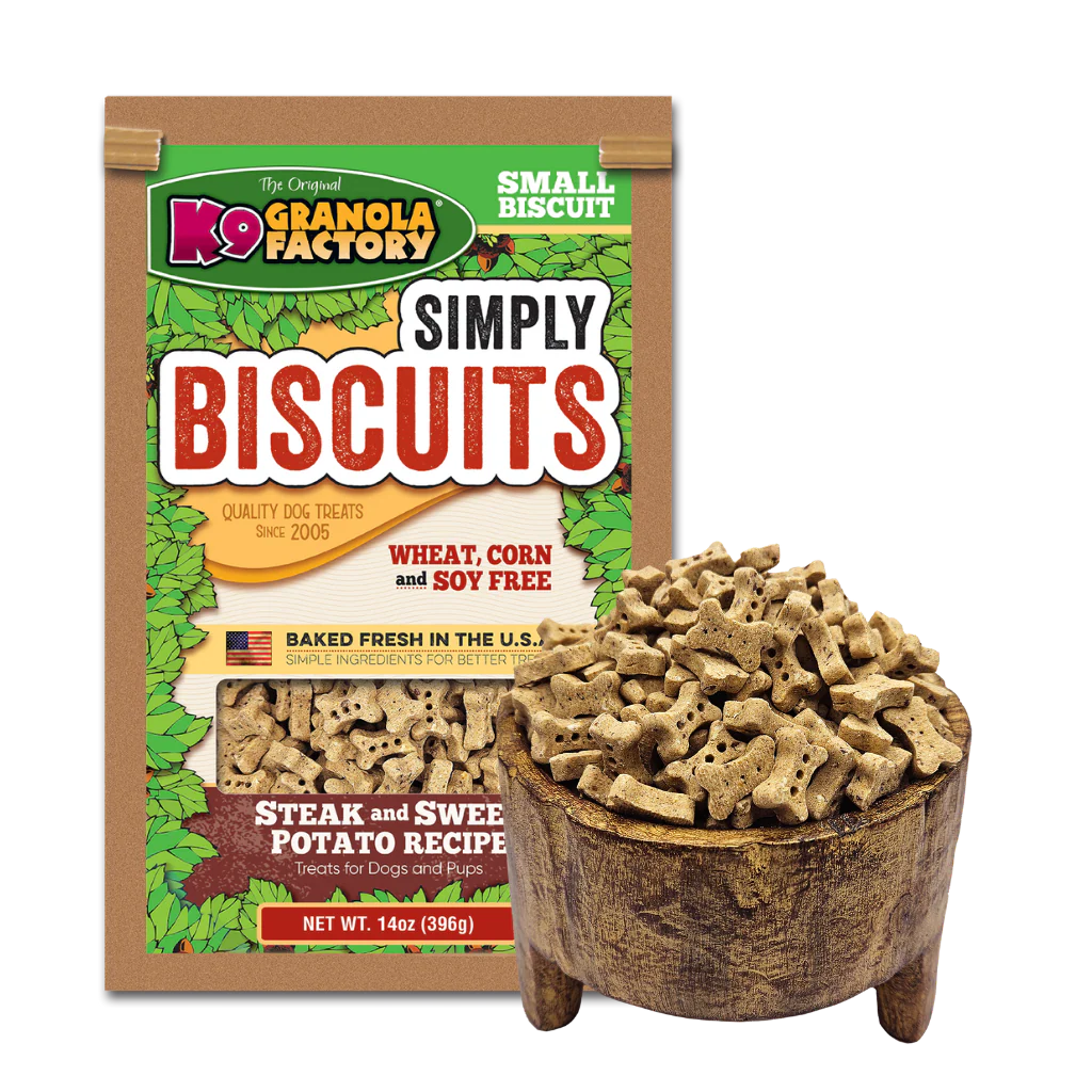 Steak and Sweet Potato Recipe Simply Biscuits Small Treats 14oz | K9 Granola Factory