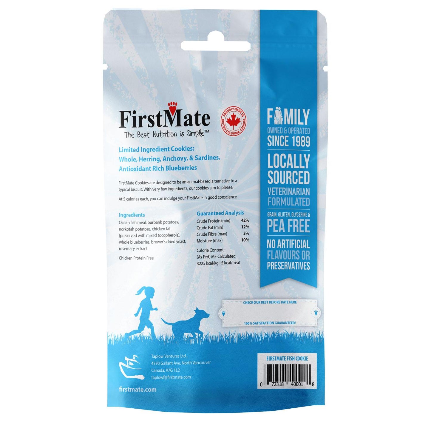 Wild Pacific Caught Fish Meal & Blueberries Grain-Free Cookies 8oz | Firstmate