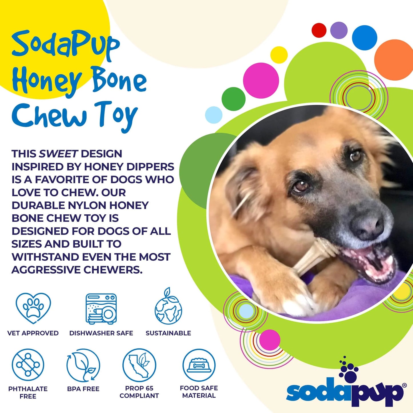 Honey Bone Toy for Extreme Chewers XL | Sodapup