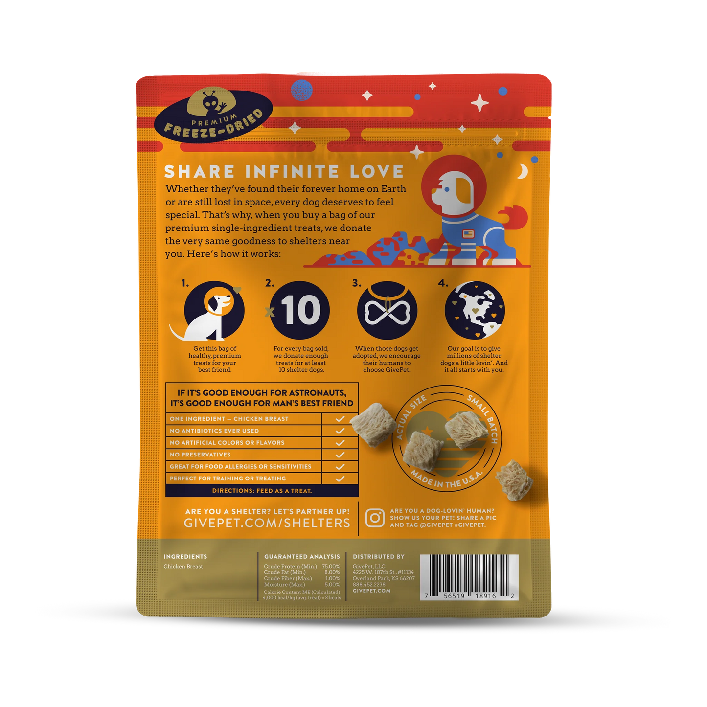 Mars Rover Freeze-Dried Chicken Breast 3oz | GIVEPET
