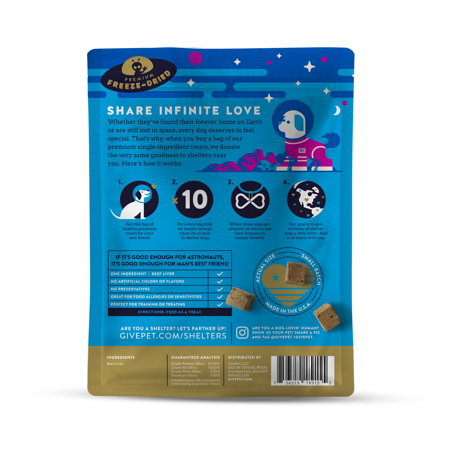 Space Cowboy Freeze-Dried Beef Liver 3oz | Givepet