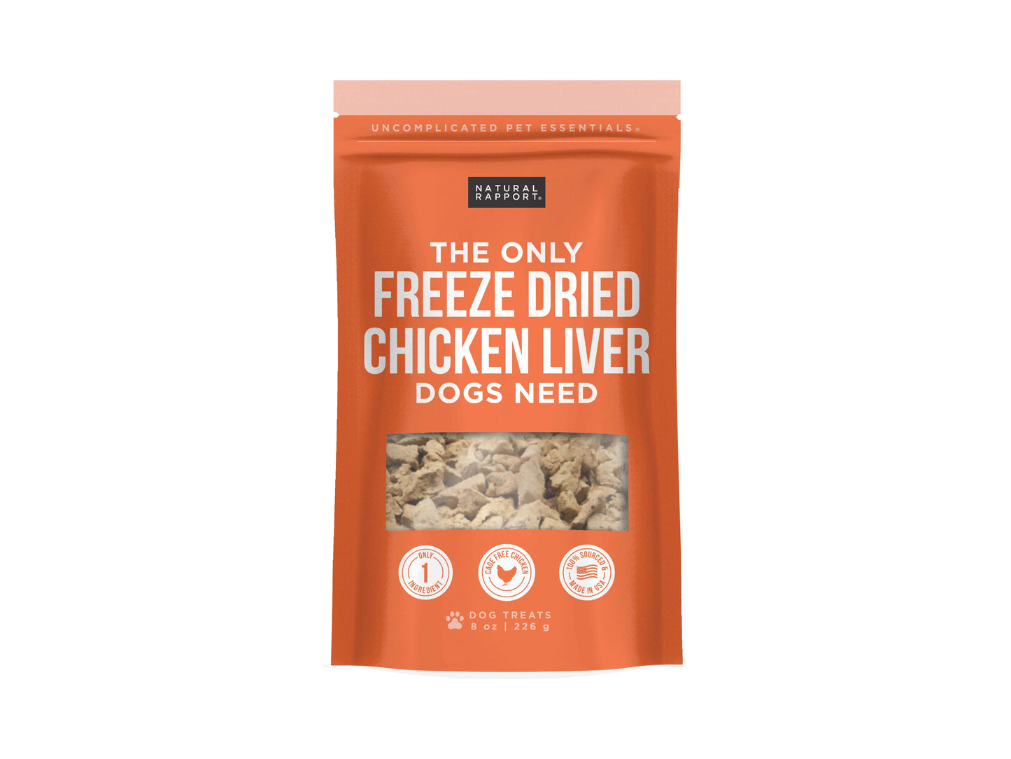 The Only Freeze Dried Chicken Liver Dogs Need: 4 oz bag