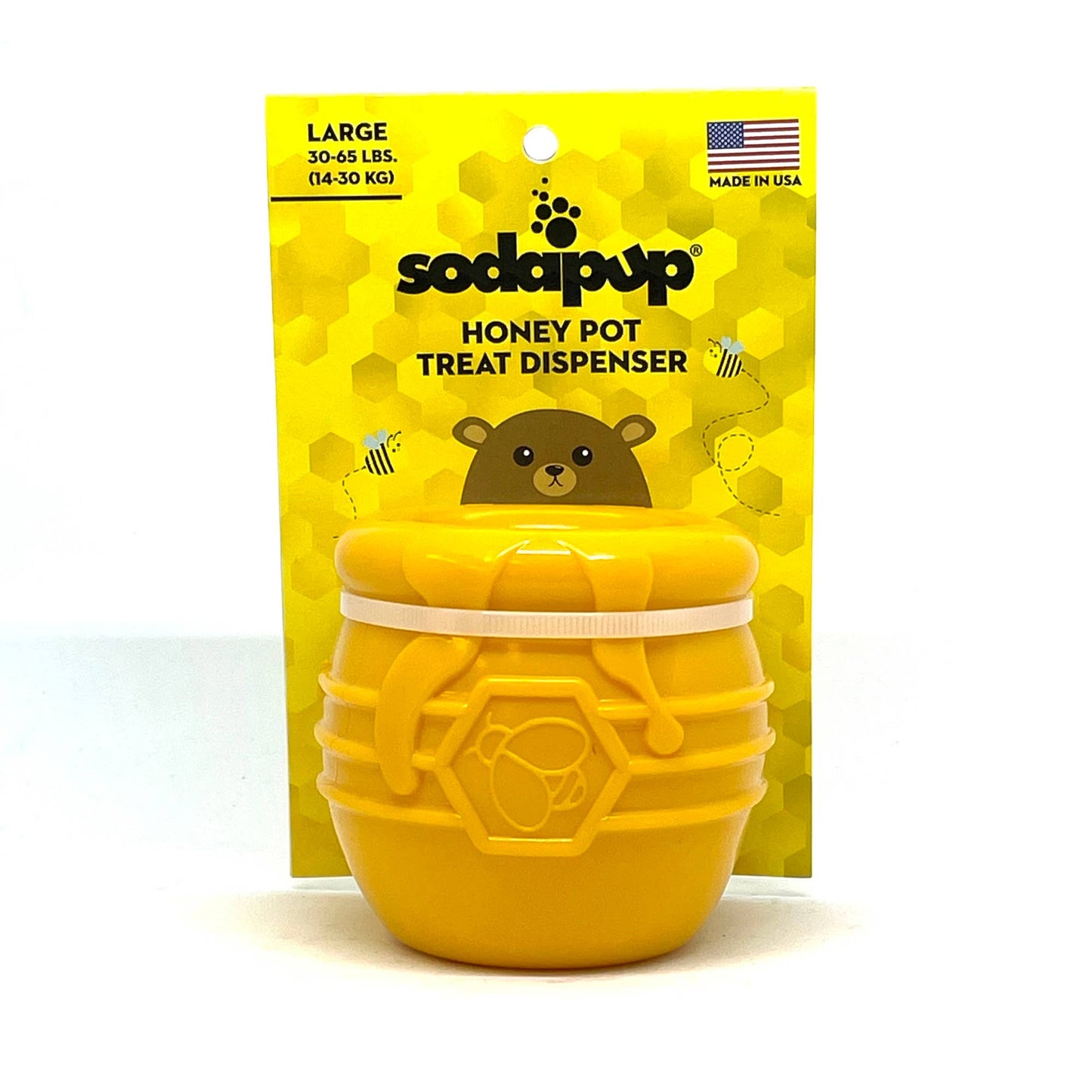 PUP-X Honey Pot Treat Dispenser: Yellow / Large