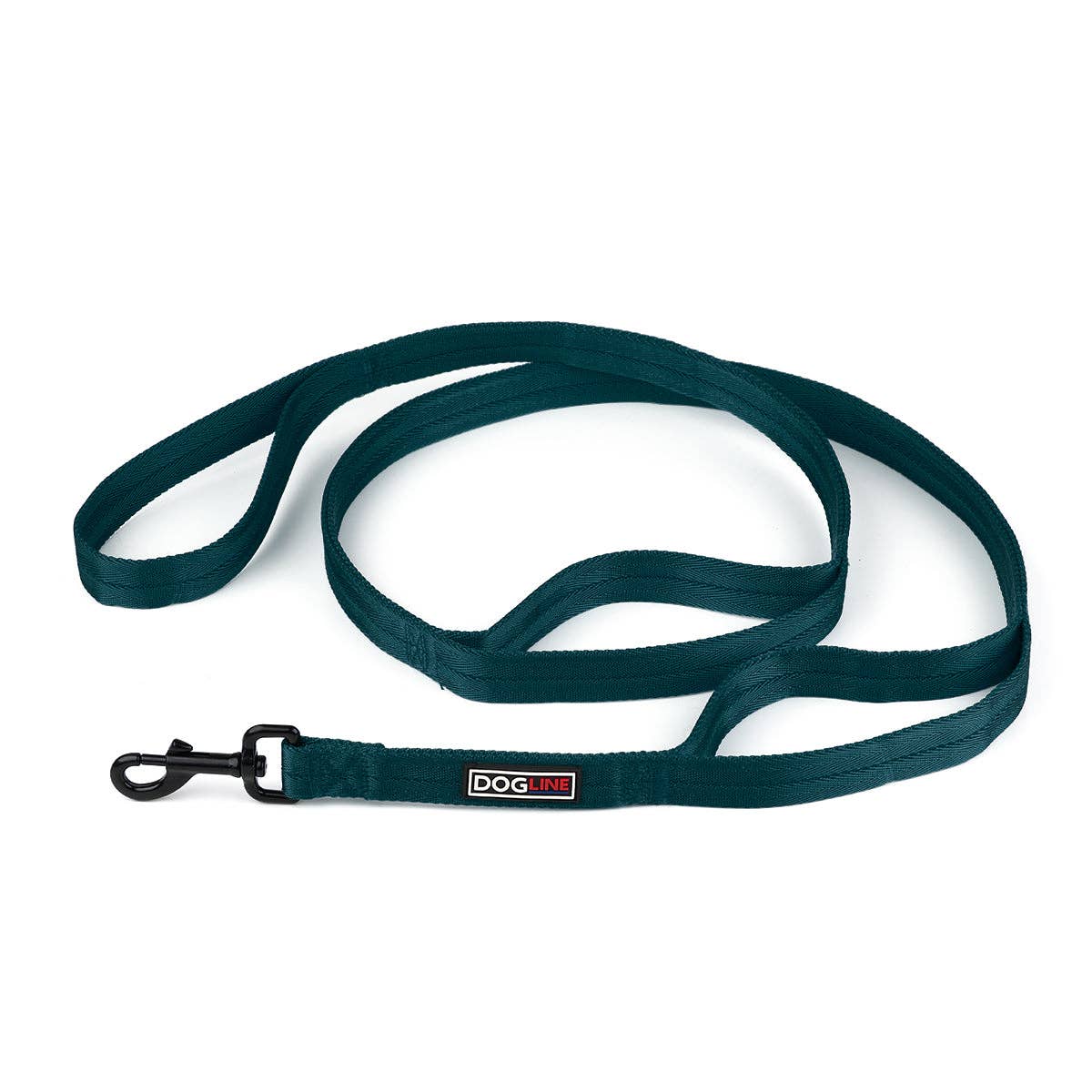 Nylon Multi-Handle Flat Leash: Red / 2 Handle / 4'