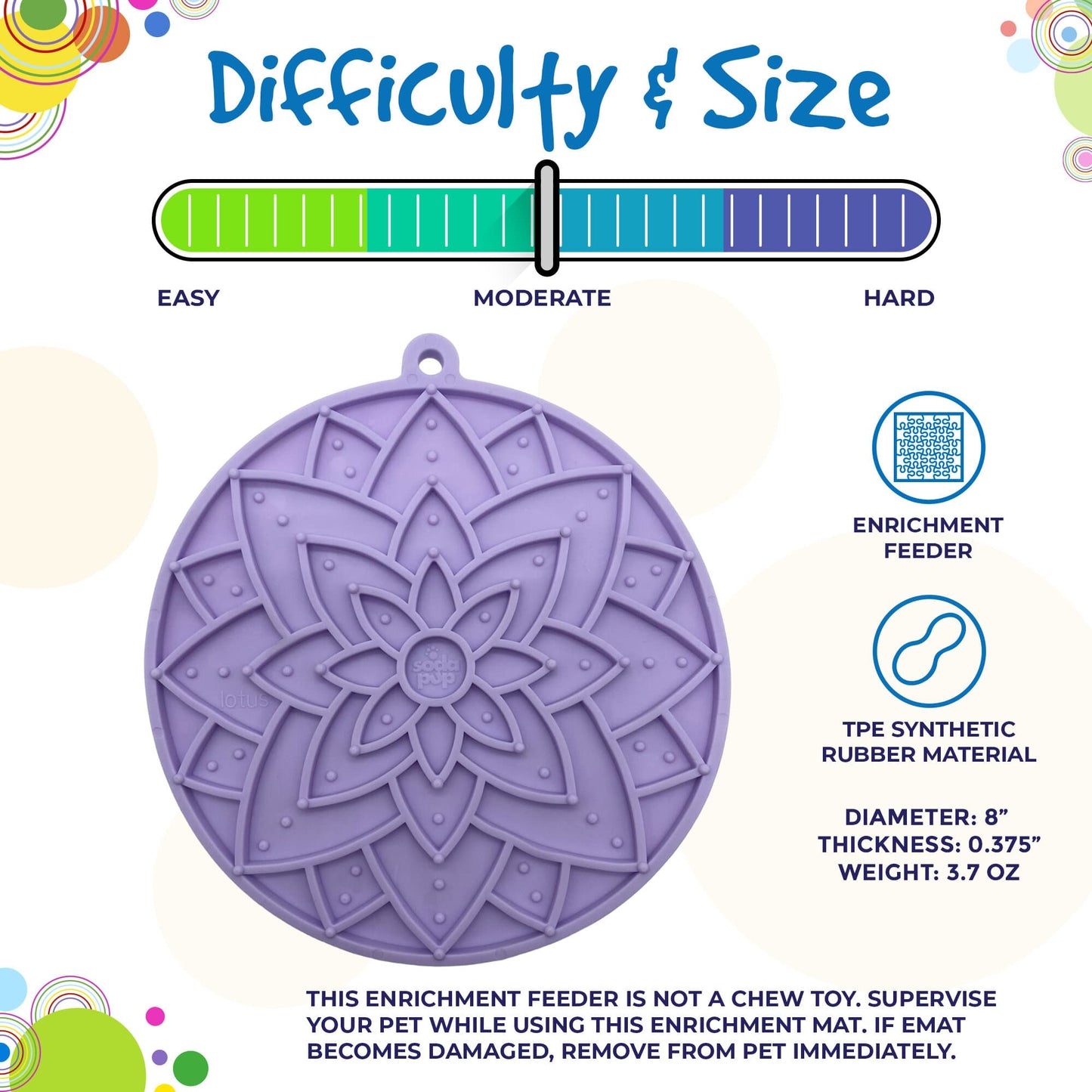 Lotus eMat Enrichment Lick Mat With Suction Cups: Light Green