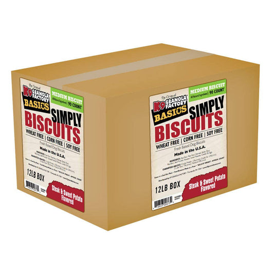 Simply Biscuits, Steak & Sweet Potato Recipe Dog Treats, 12lb Medium