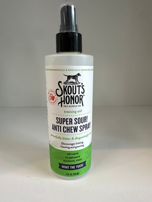 SKOUT'S HONOR Super Sour! Anti Chew Spray - Natural Bitter Formula to Deter Chewing, Licking, and Biting - Safe for Indoor and Outdoor Use, 8 oz