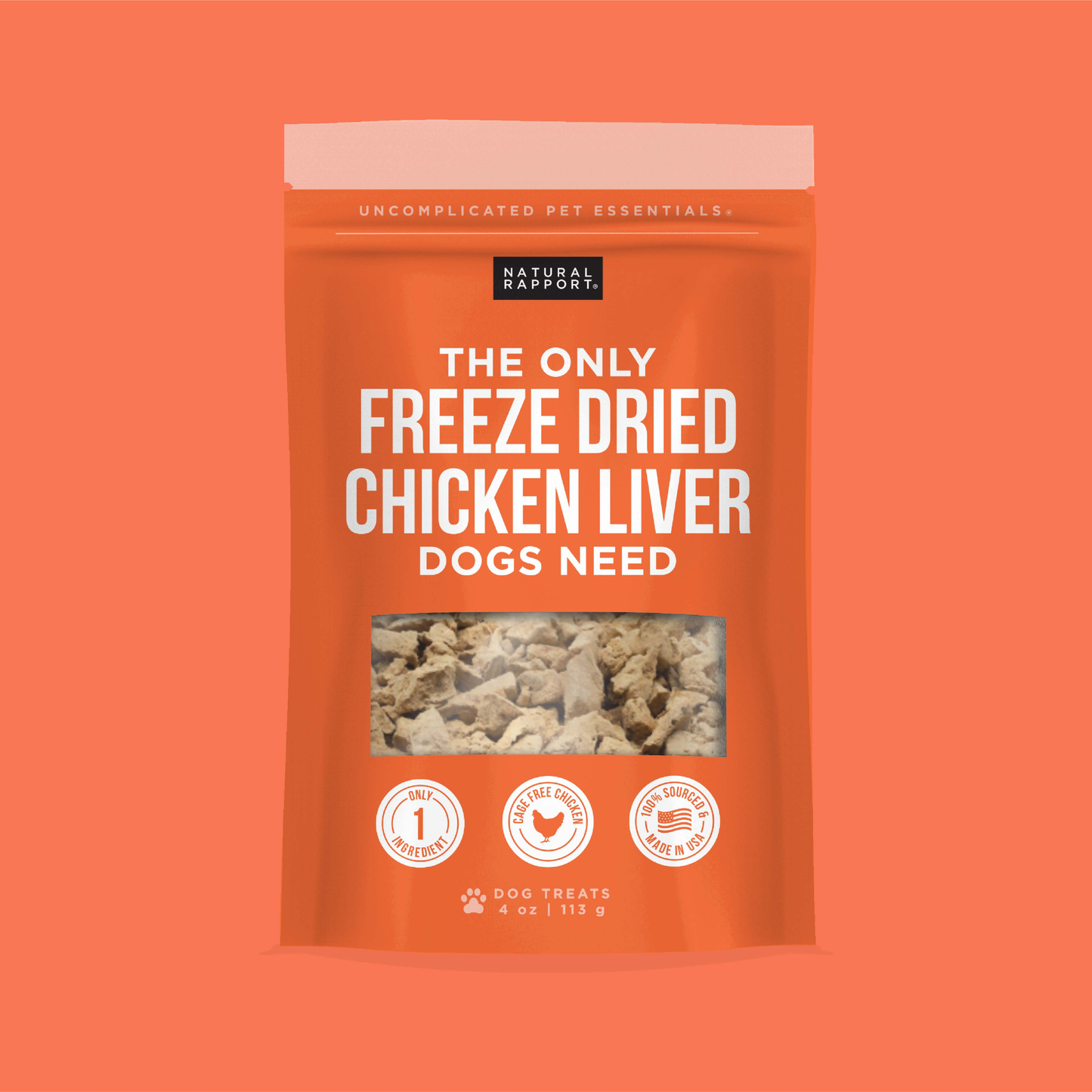 The Only Freeze Dried Chicken Liver Dogs Need: 4 oz bag