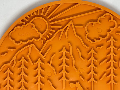 Camp eMat Enrichment Lick Mat With Suction Cups: Orange