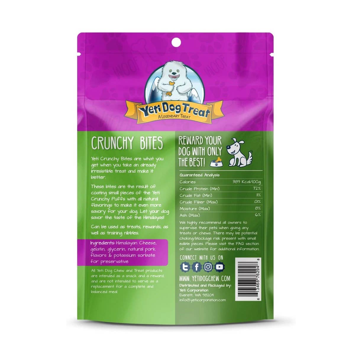 Yeti Dog Chew Chicken Liver Flavored Crunchy Bites 4oz Bag