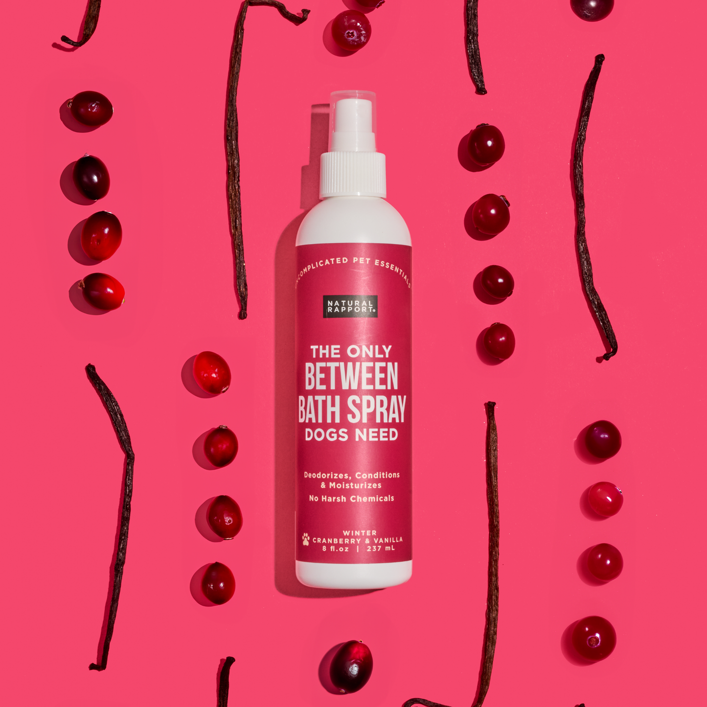 The Only Between Bath Spray Dogs Need - Cranberry & Vanilla: 8 ounce
