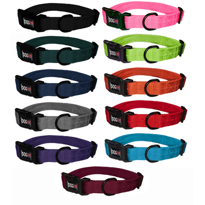 Nylon Flat Collar: Lime Green / 9-13" / 3/8"