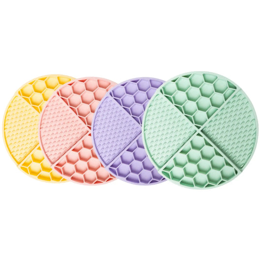 Specks Honeycomb Pastels Hybrid Pet Lick Mat: Pink
