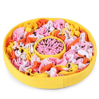 Snuffy - Colorful Dog Hide Food Bowl: Yellow