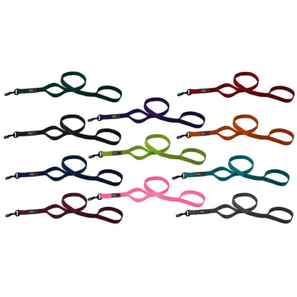 Nylon Multi-Handle Flat Leash: Red / 2 Handle / 4'