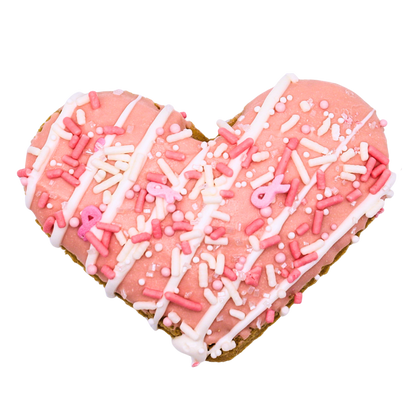 Gourmet Cookies, 3" Jumbo Heart Shaped Dog Treat, 4 pack Breast Cancer Awareness