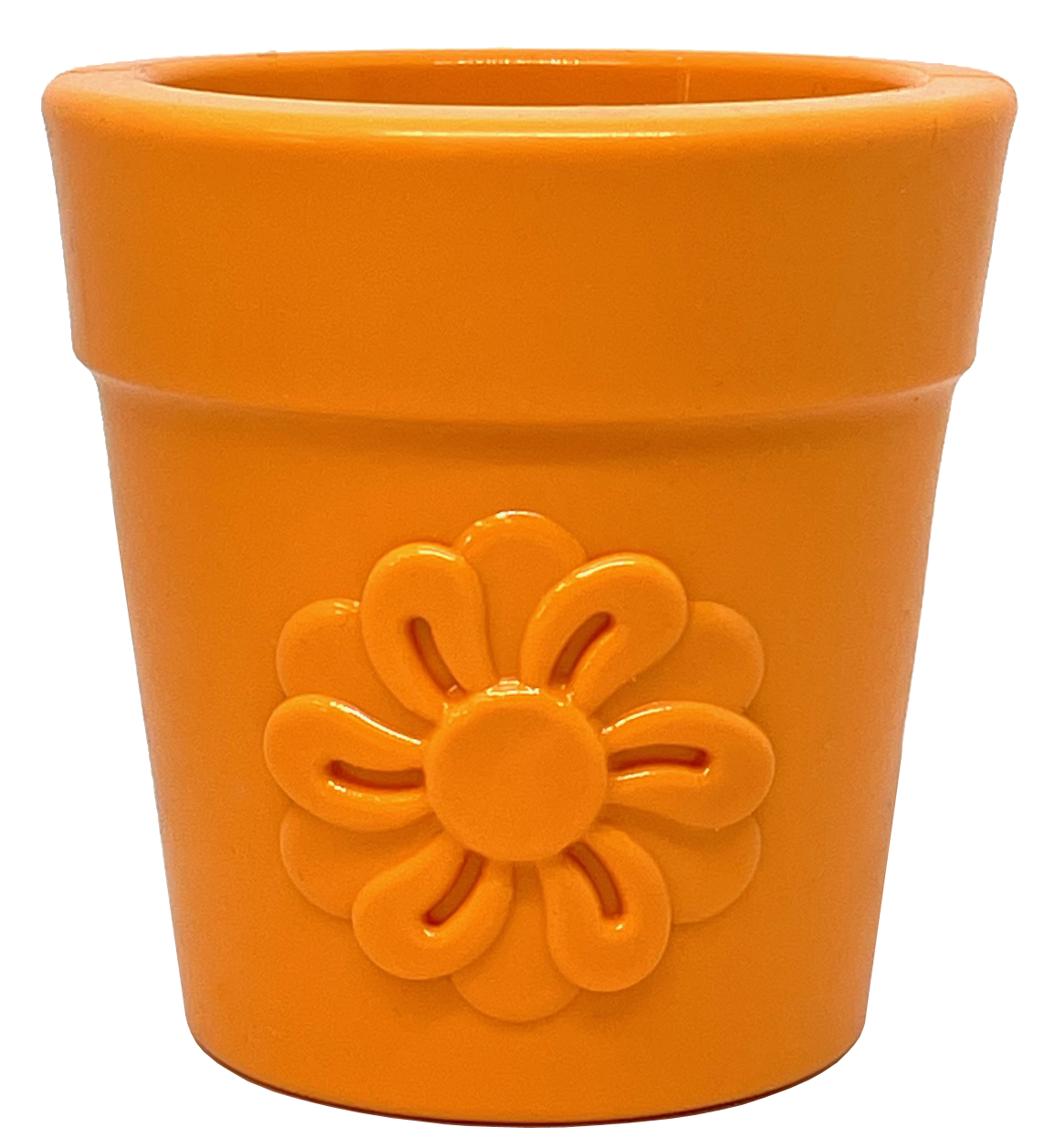 Flower Pot Durable Rubber Treat Dispenser & Enrichment: Green