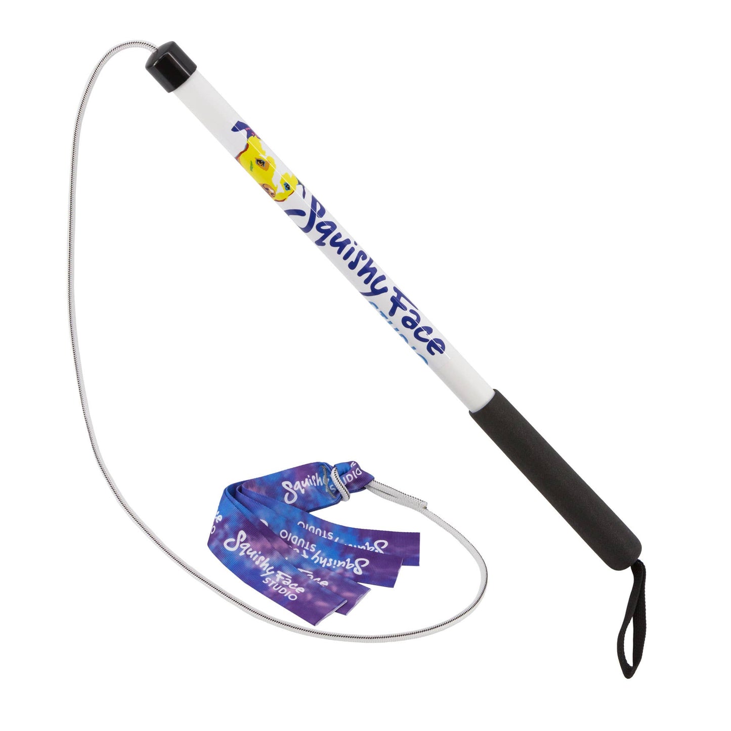 Squishy Face Studio Flirt Pole V2 Dog Toy with Lure: Rainbow Tie Dye / Regular / With Squeakers