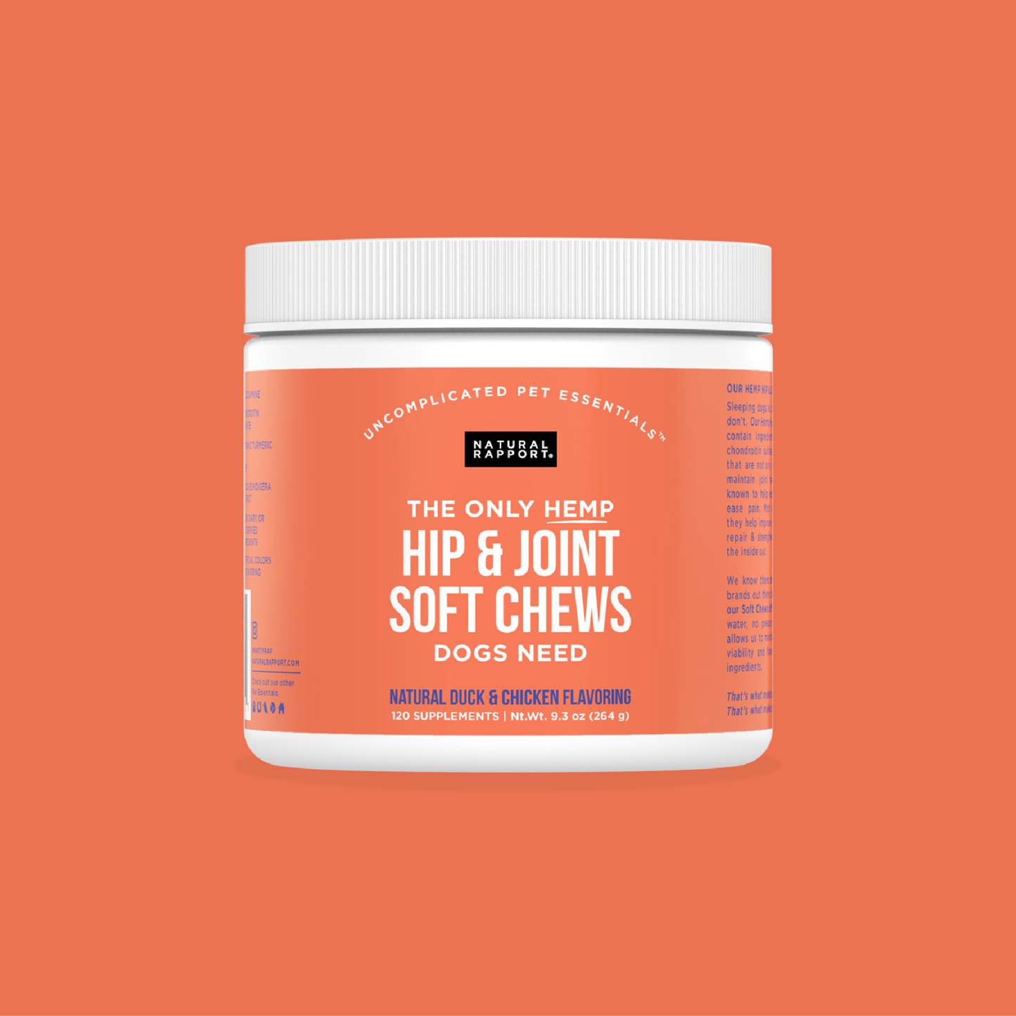 The Only Hemp Hip & Joint Soft Chews Dogs Need: 120 count jar
