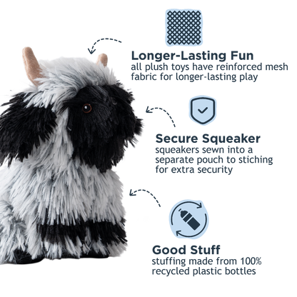 HIGHLAND SHEEP WITH SQUEAKER DOG TOY 8” | Tall Tails