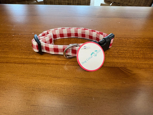 Dog Collar World- Fashion Collar- Red Gingham