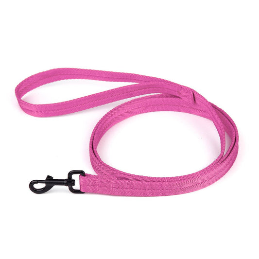 Nylon Flat Leash: Hot Pink / 4' / 5/8"