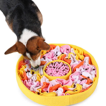 Snuffy - Colorful Dog Hide Food Bowl: Yellow