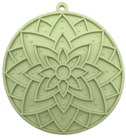 Lotus eMat Enrichment Lick Mat With Suction Cups: Light Green