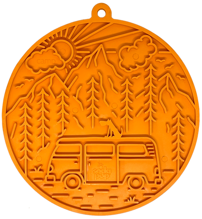 Camp eMat Enrichment Lick Mat With Suction Cups: Orange