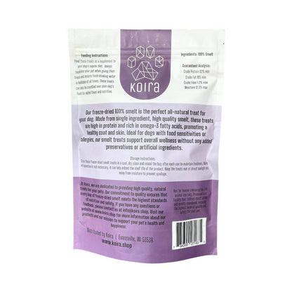 Freeze-dried Smelt Dog Treats: 2.5 oz Bag