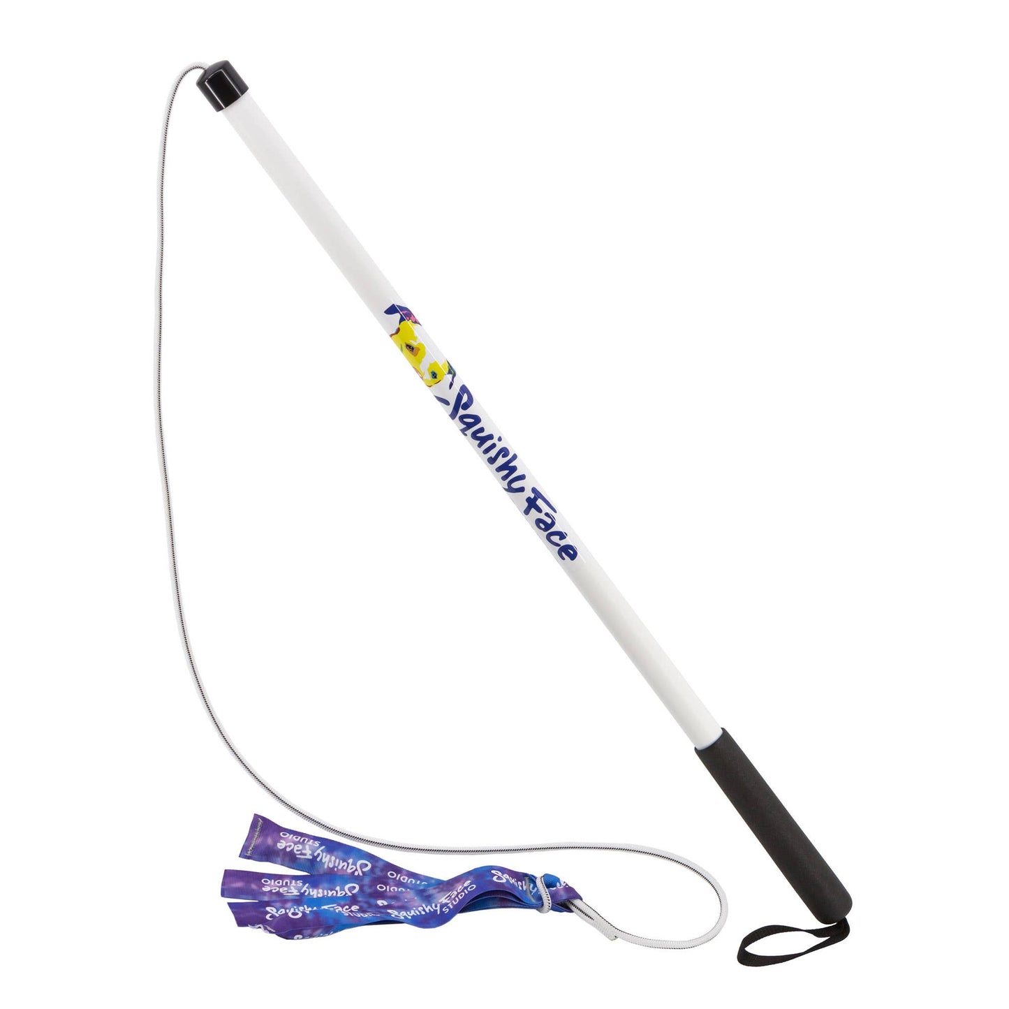 Squishy Face Studio Flirt Pole V2 Dog Toy with Lure: Rainbow Tie Dye / Jr / Without Squeakers