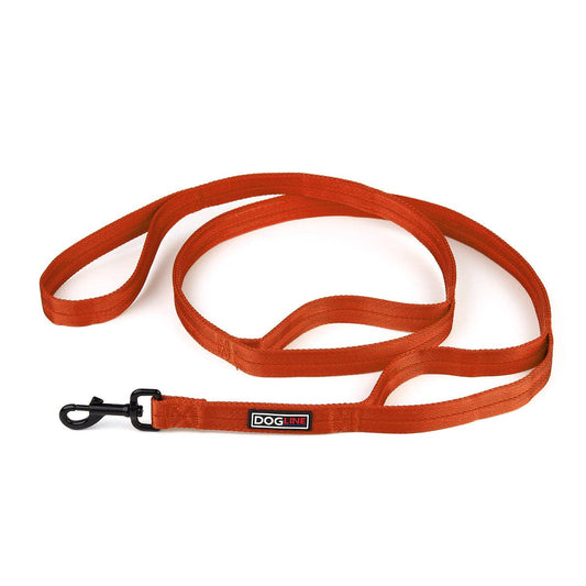 Nylon Multi-Handle Flat Leash: Orange / 3 Handle / 6'
