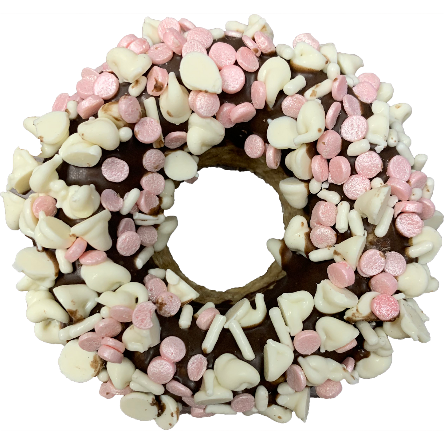 Gourmet Donut, Carob Covered Strawberry Donut Dog Treat