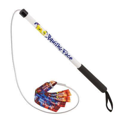 Squishy Face Studio Flirt Pole V2 Dog Toy with Lure: Rainbow Tie Dye / Jr / Without Squeakers