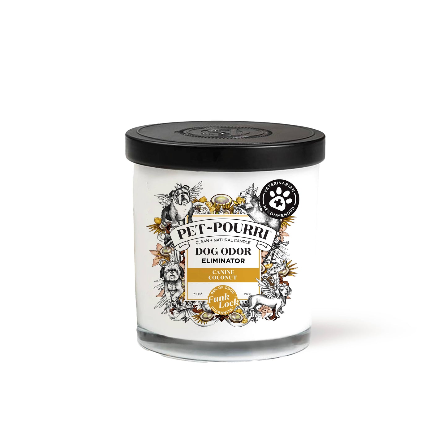 Pet~Pourri Dog Canine Coconut 2-in-1 Candle 7.5oz