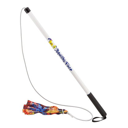 Squishy Face Studio Flirt Pole V2 Dog Toy with Lure: Rainbow Tie Dye / Jr / Without Squeakers