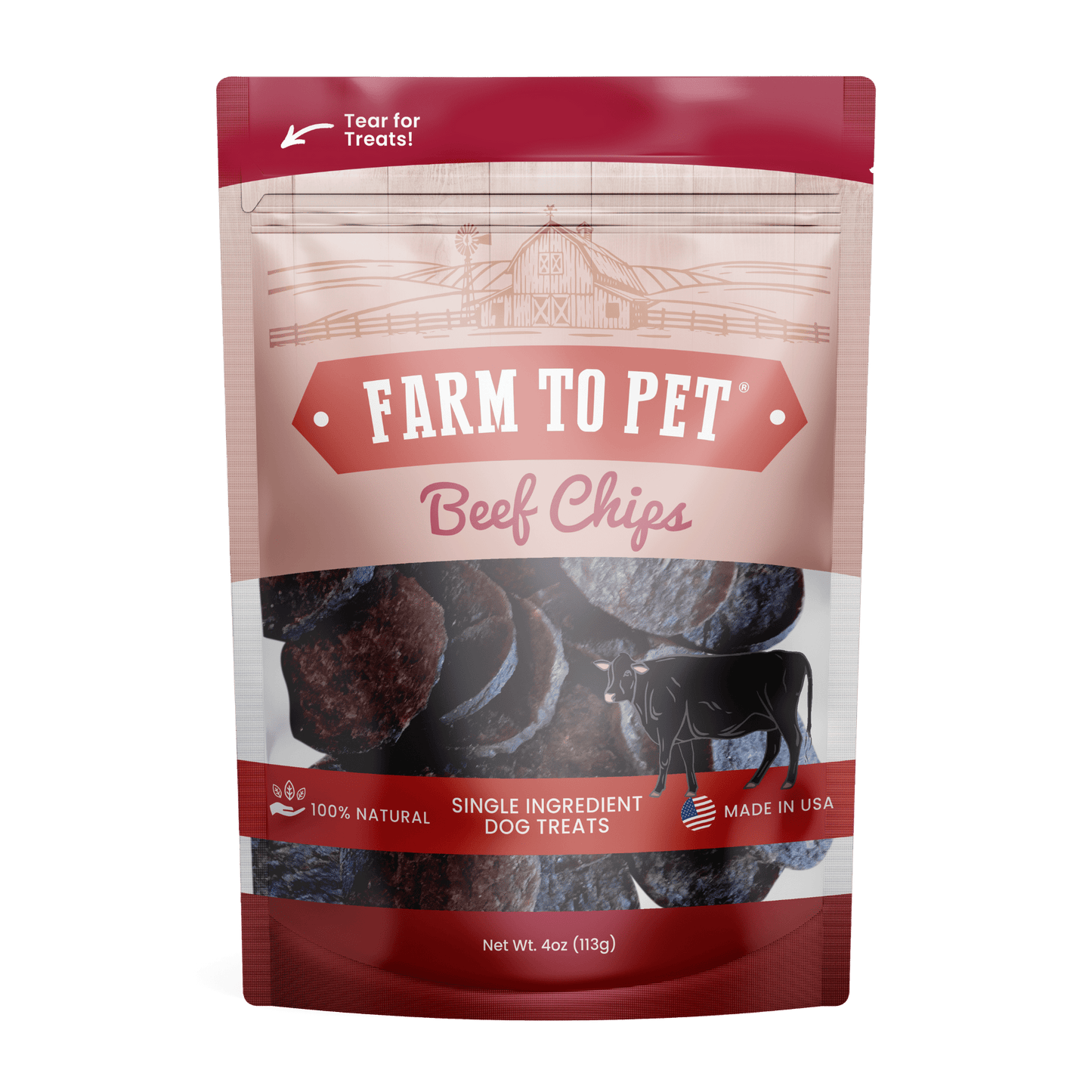 Beef Chips Dog Treats: Value 12oz