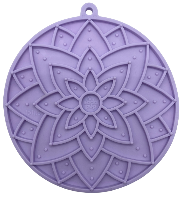 Lotus eMat Enrichment Lick Mat With Suction Cups: Light Purple