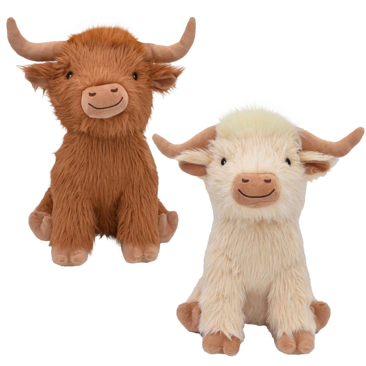 Highland Cow Shaggy Plush Dog Toy Brown/Cream Large | Multipet