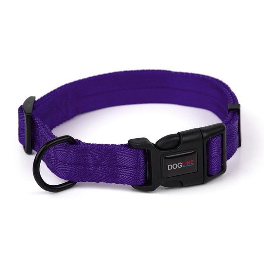 Nylon Flat Collar: Purple / 16-24" / 1'