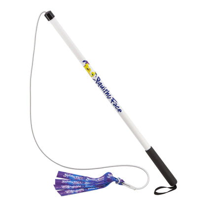 Squishy Face Studio Flirt Pole V2 Dog Toy with Lure: Rainbow Tie Dye / Jr / Without Squeakers