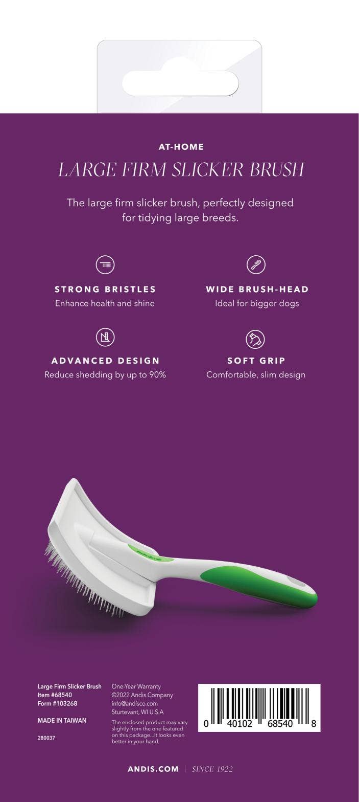 Andis Large Firm Slicker Brush - Green/White - VBL