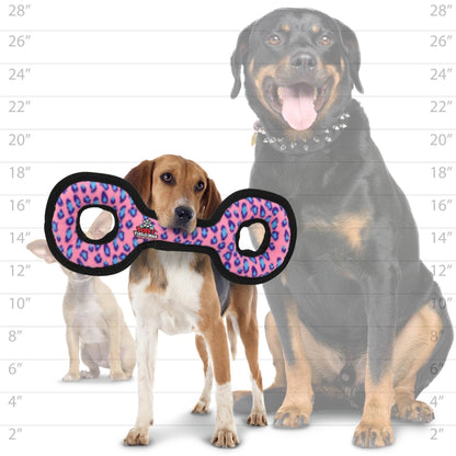 Tuffy Medium Tug-O-War - Pink Leopard, Squeaky Dog Toy