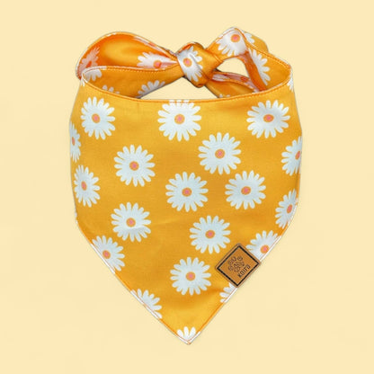Yellow Flower Dog Bandana : Medium